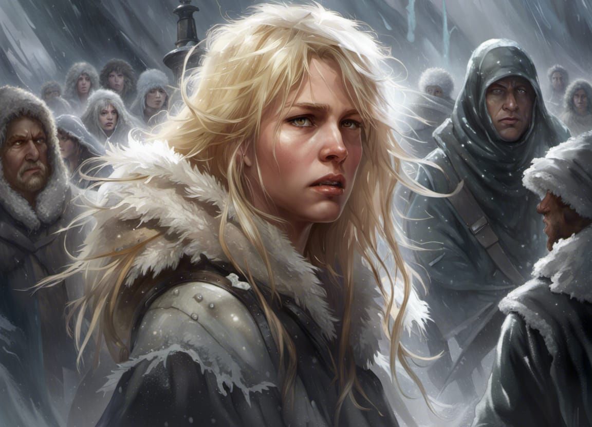 Woman Trapped in Ice Maze: Digital Concept Art