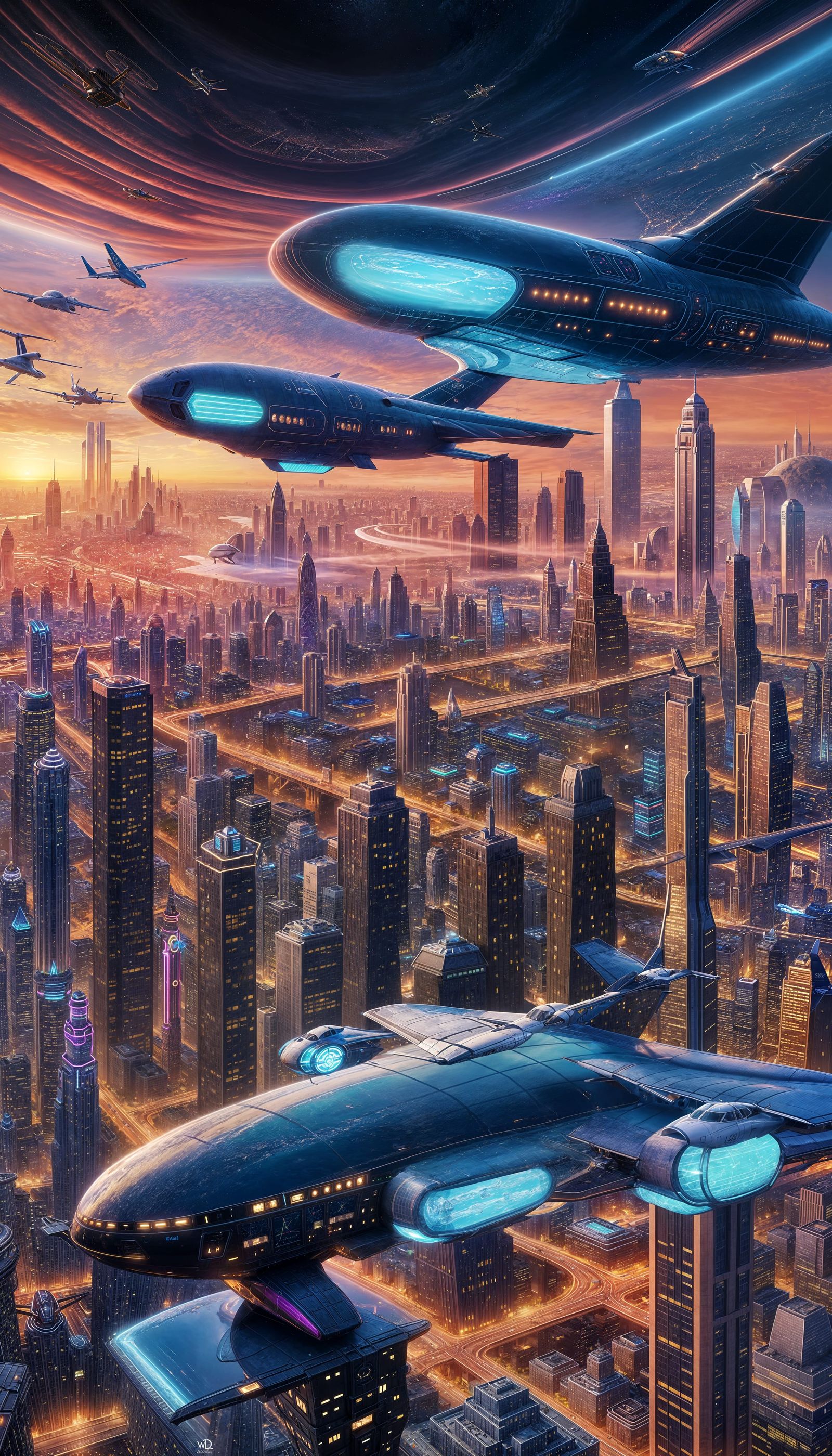 Metaverse: Unity in Flight Through Vibrant Skies