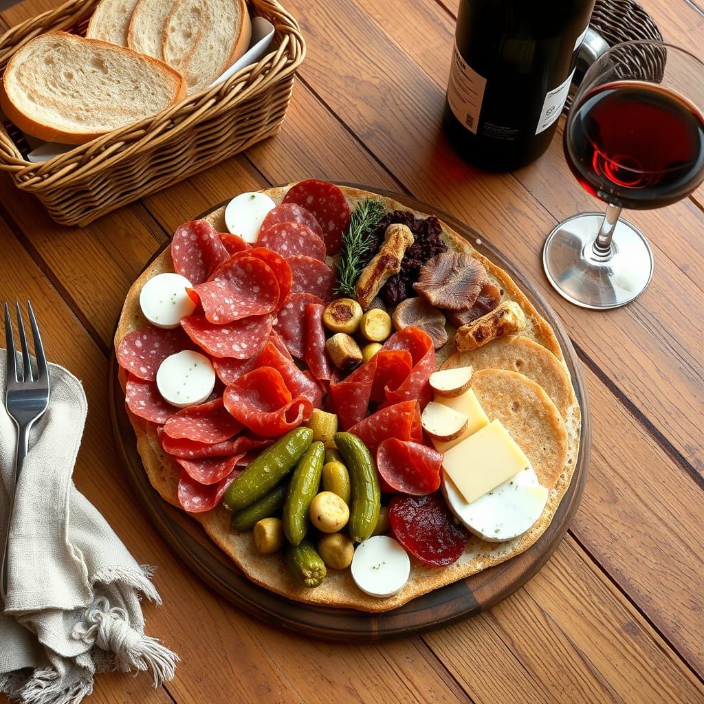 Rustic Charcuterie Platter Still Life
