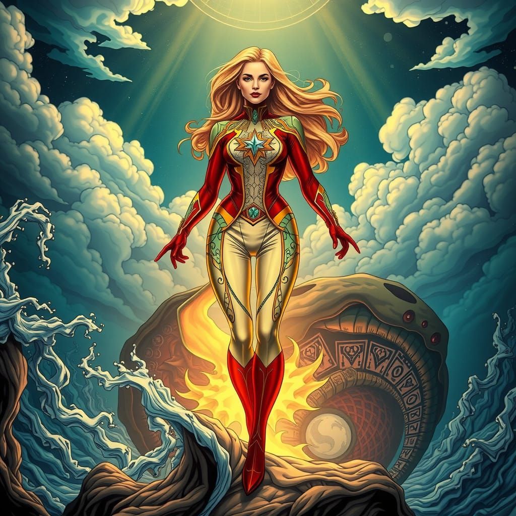 Ethereal Heroine Defies Gravity in Abyssopelagic Realm