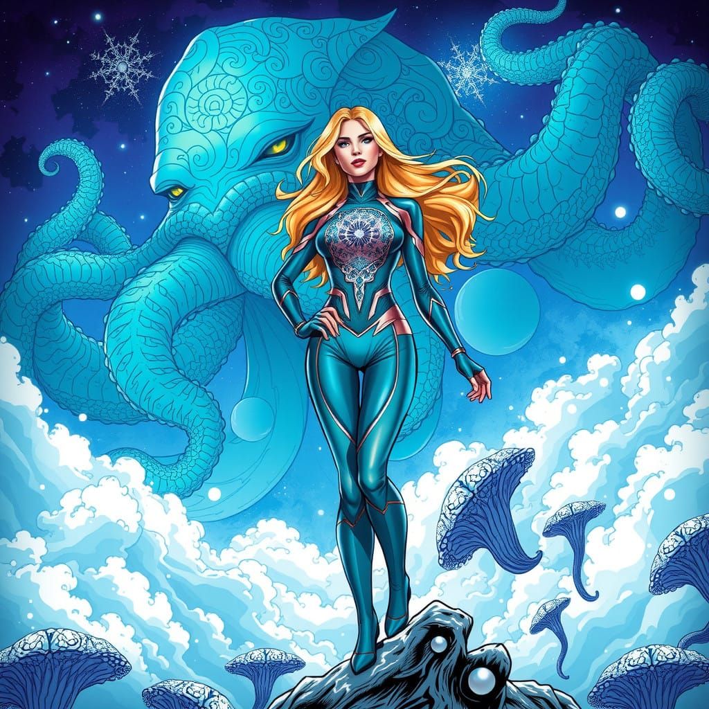 Sleek Superheroine Dominates Cosmic Abyssopelagic Scene in C...