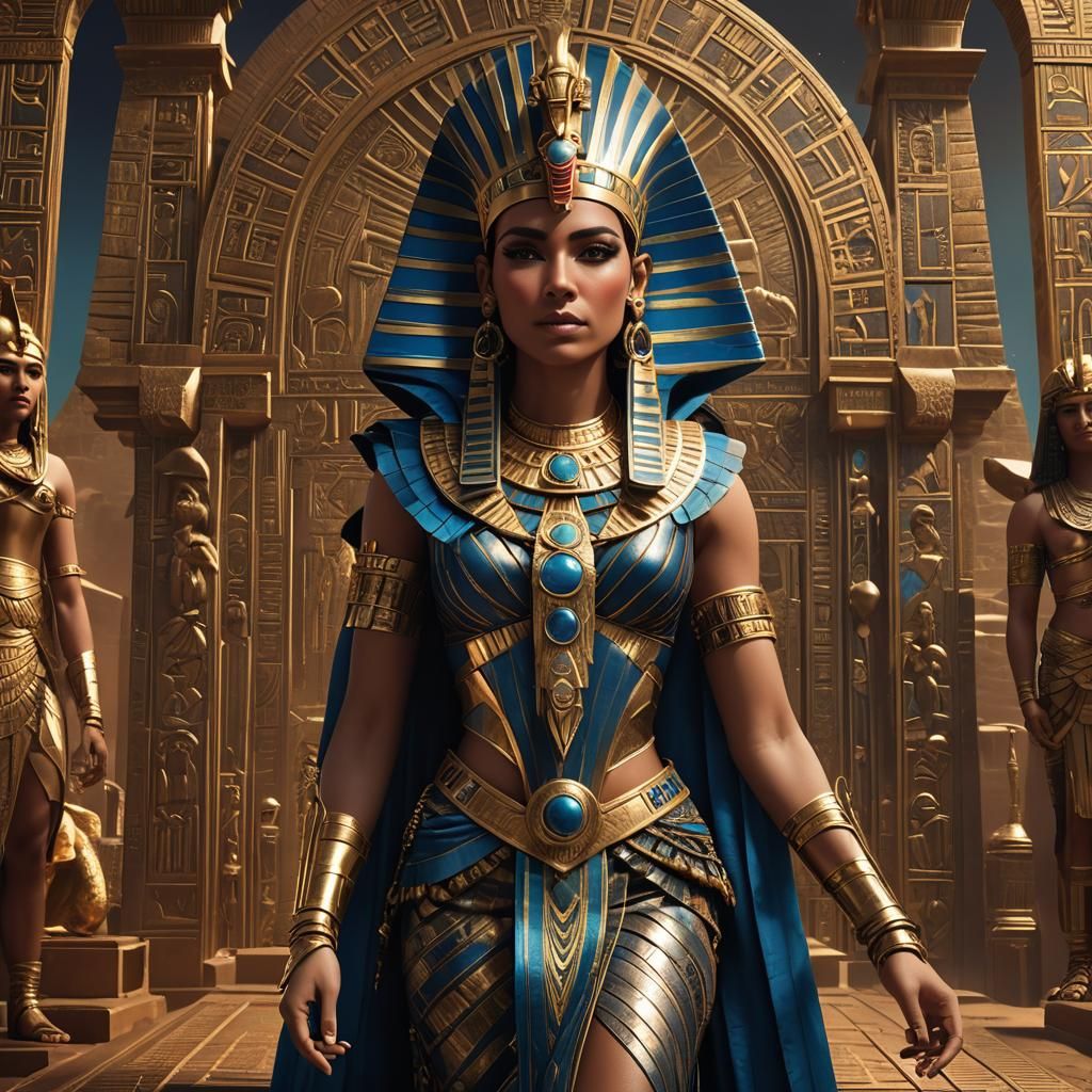 Woman Pharaoh Cleopatra Selene: Detailed Matte Painting