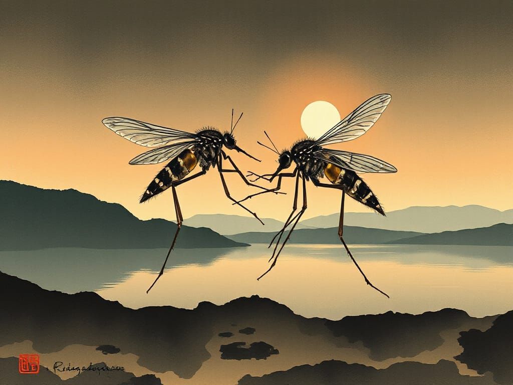 The dance of  two 
mosquitos