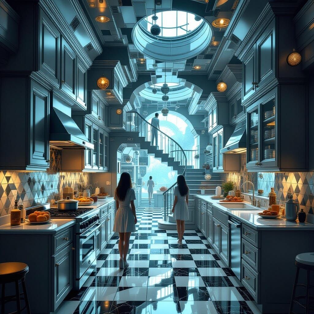 Surreal Kitchen in Cyberpunk Style