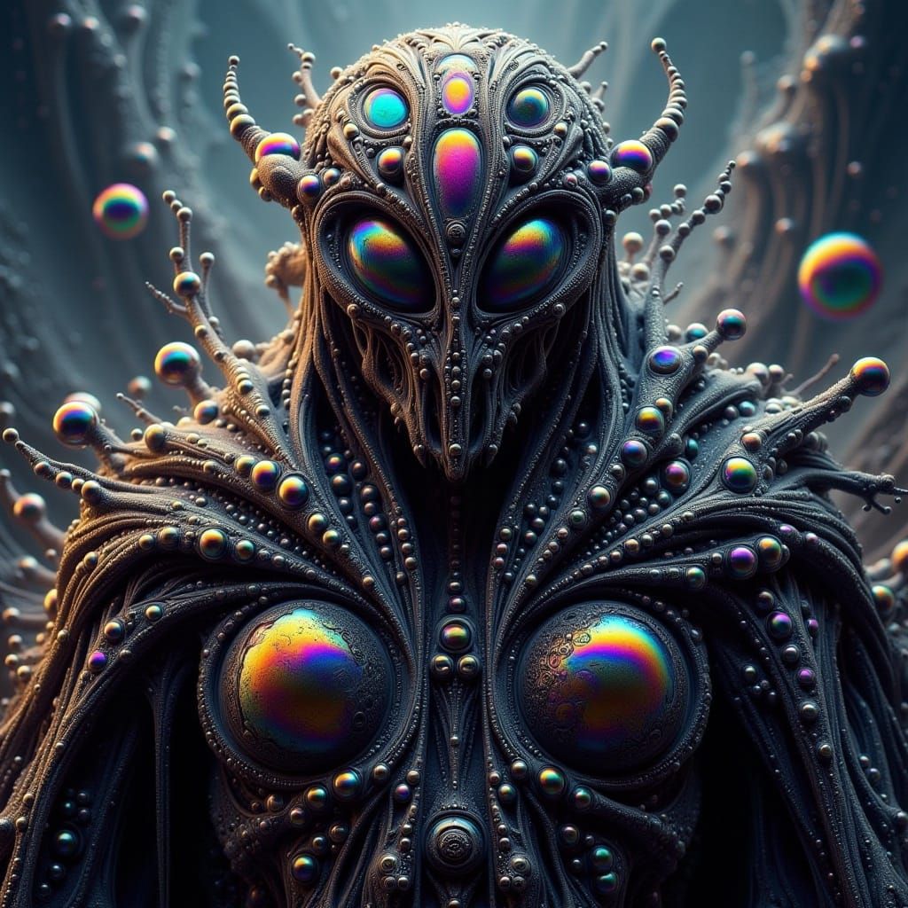 Alien Scarecrow in Dystopian Wasteland: Industrial Futurism