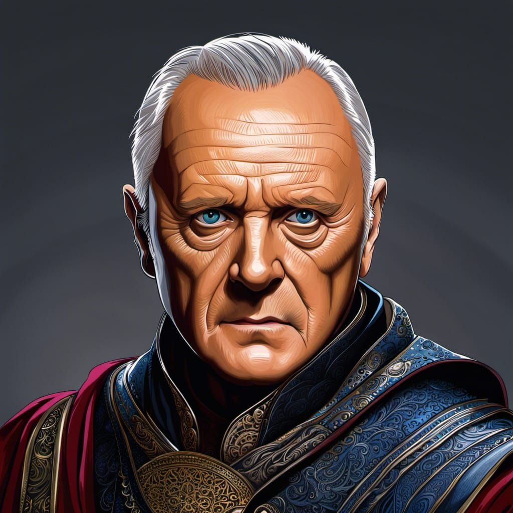 Anthony Hopkins as Ninja in Anime Manga Style