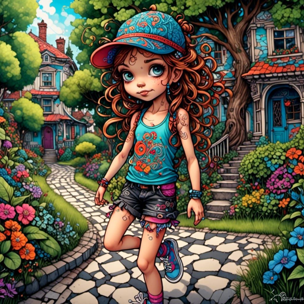 Whimsical Chibi Street Dancer in Dreamscape Ambiance