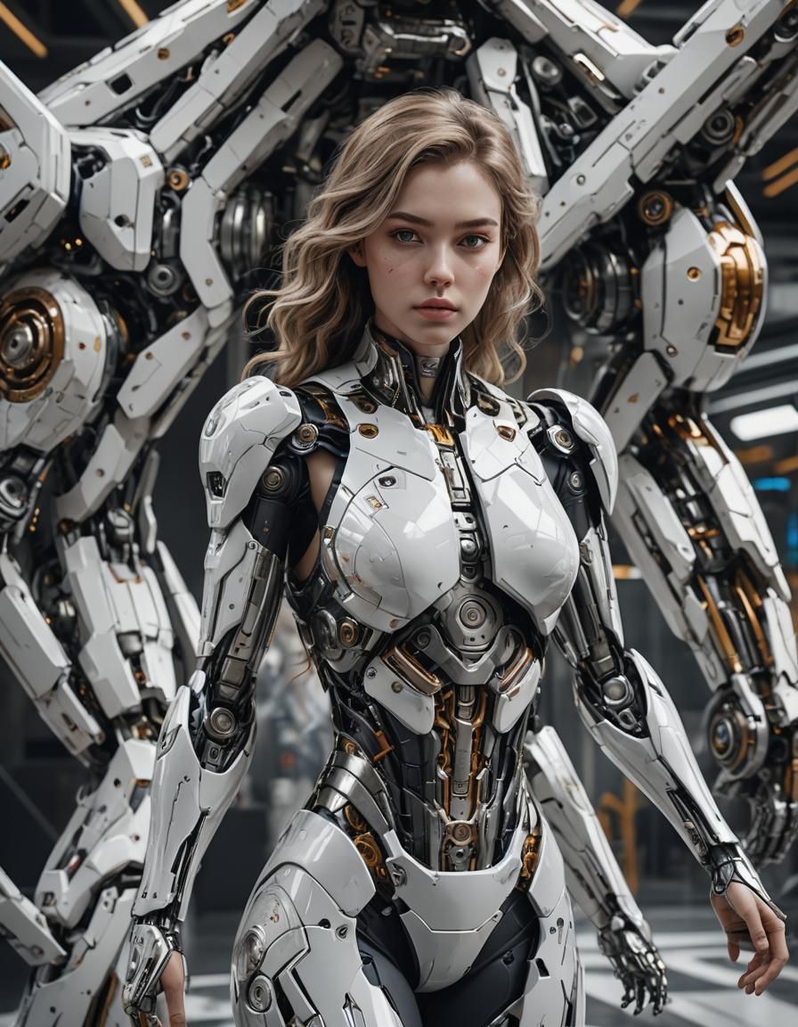 Hyperrealistic Woman: Marble Sculpture and Living Body