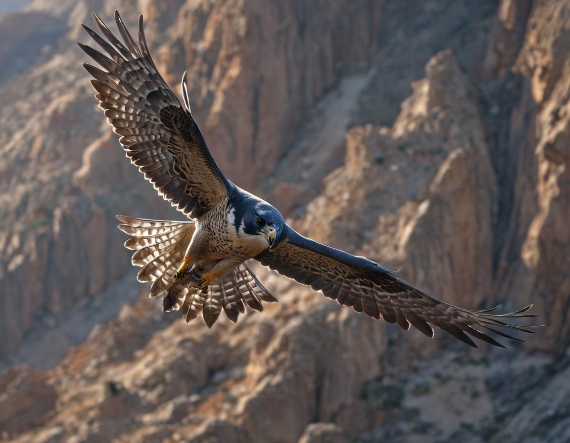 Peregrine Falcon in Flight: Hyperrealistic Splash Art