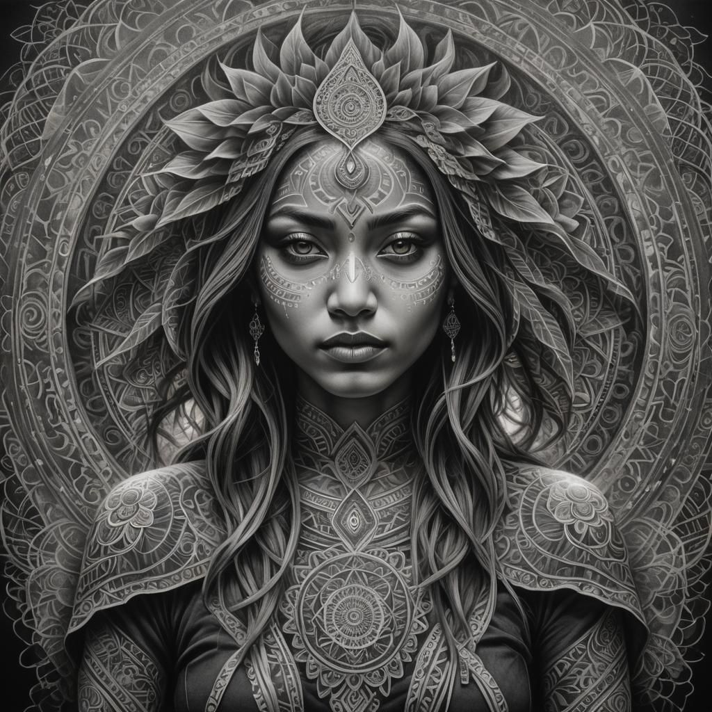 Mystical Heyoka Portrait in Radiant Light