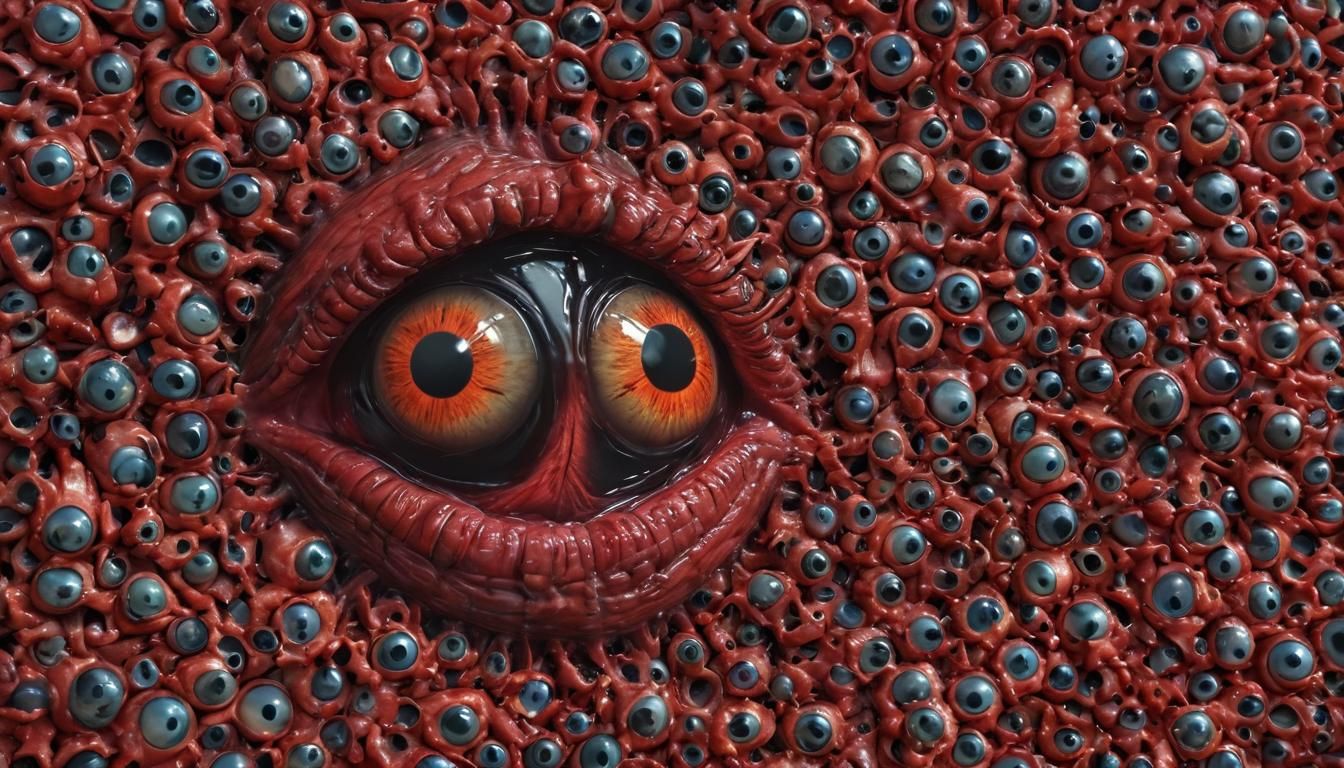 Alien Nightmare Mural in Grotesque Hyperrealistic Style