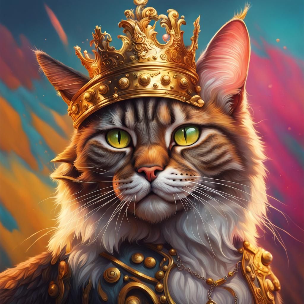 Hyperrealistic Cat King and Queen Concept Art