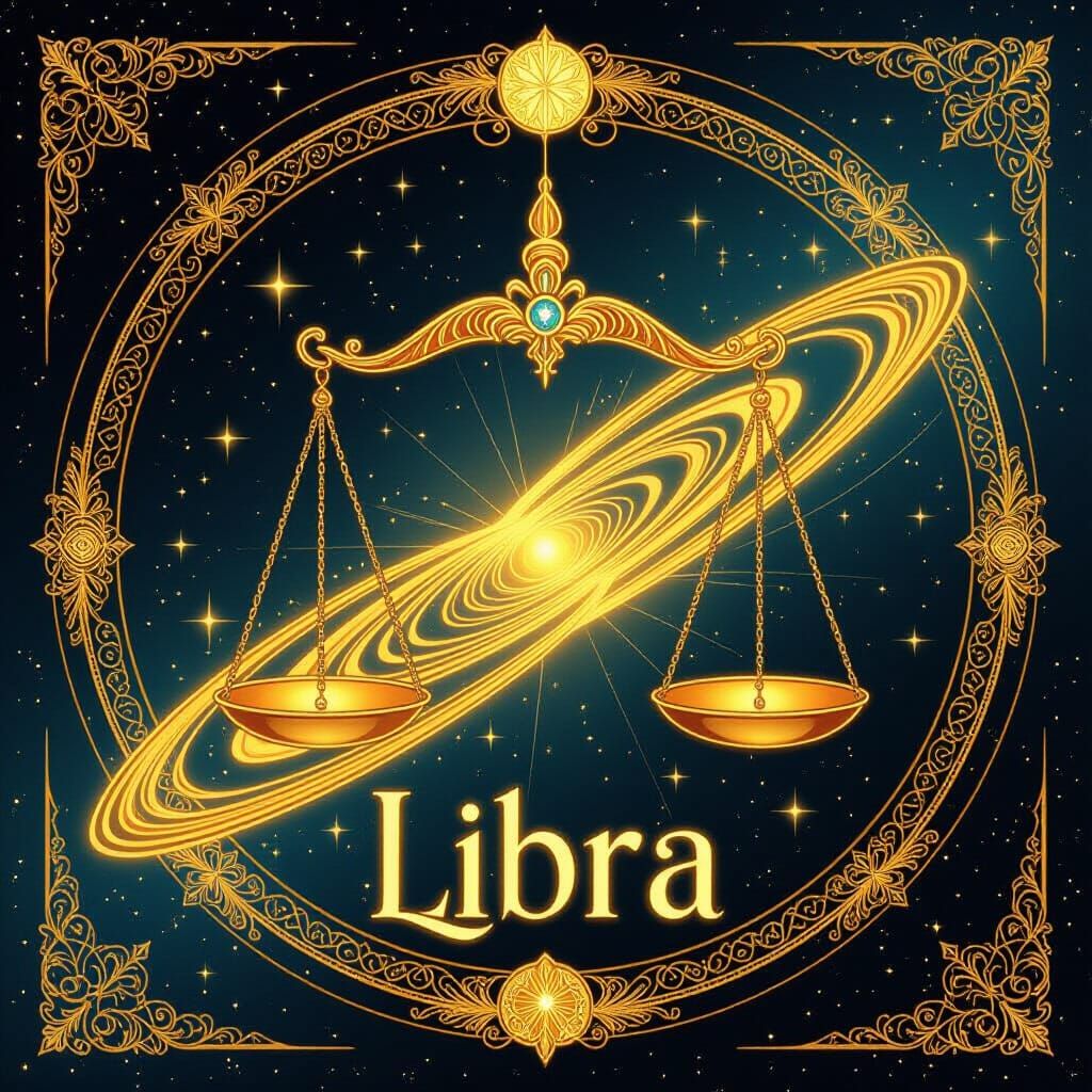 Libra Zodiac Sign in Celestial Fantasy Design