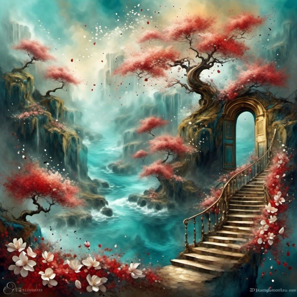 <lora:ALC INK AQUA AND CO:1.0>
magnolia blossom tree antique...