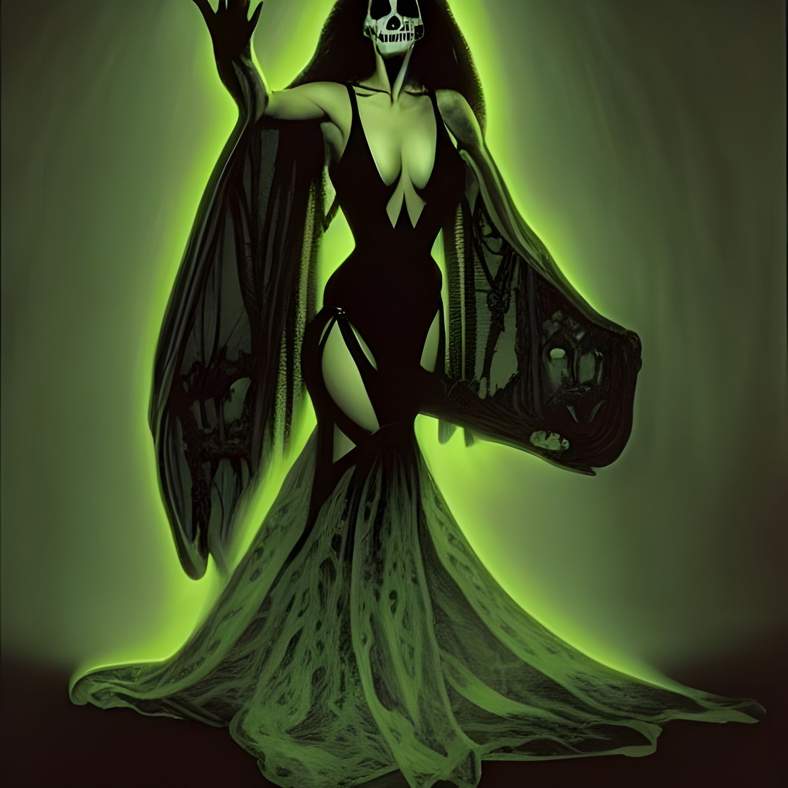 Frightening Necromancer Portrait in Fantasy Art Style