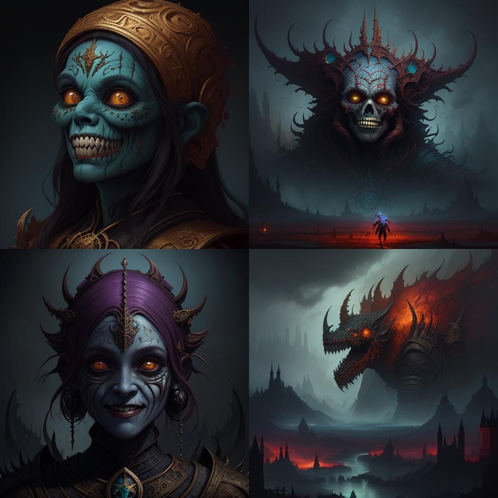 Smiling Baby in Terrifying Fantasy Concept Art