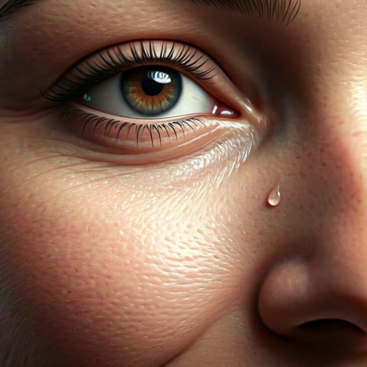Joyful Tears in Photorealistic Close-up