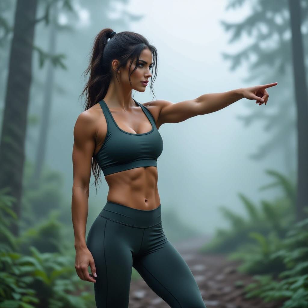 Amazon Warrior Fitness Model in Misty Woodland