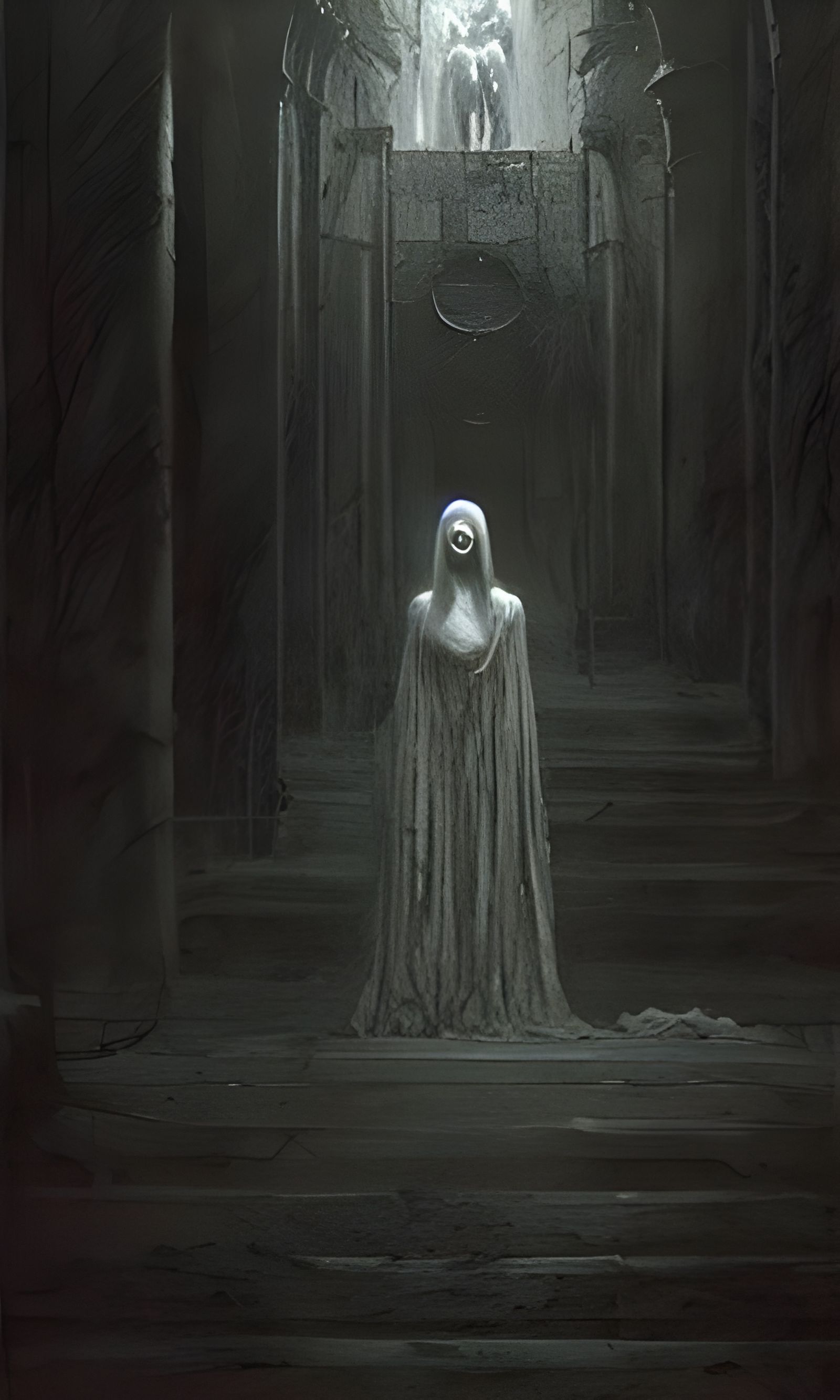 Silent Scream Horror in Engraving Style