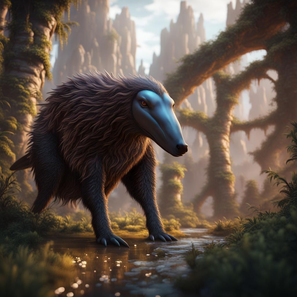 Fantastical Anteater in Detailed Matte Painting