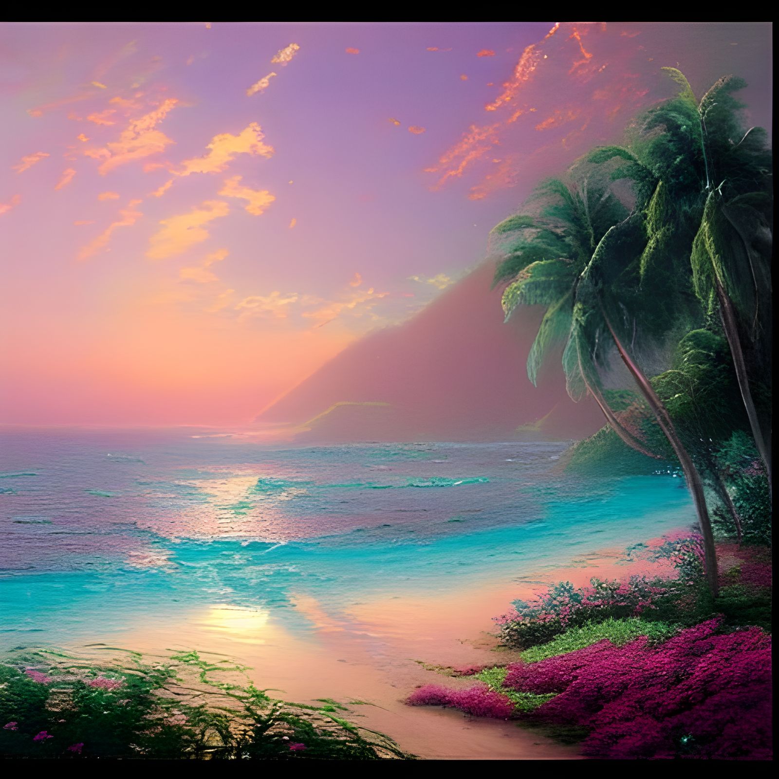 Pink Sand Islands in Turquoise Sea