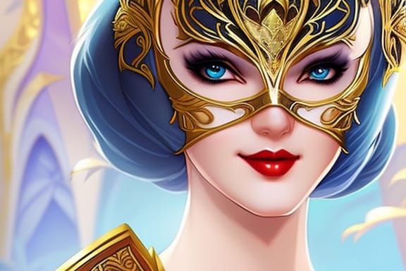 Ethereal Snow White in a Dazzling Venetian Masquerade