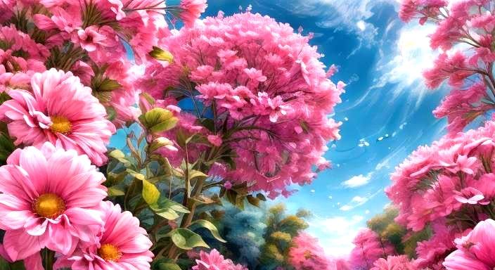 Impasto Pink and Purple Floral Art