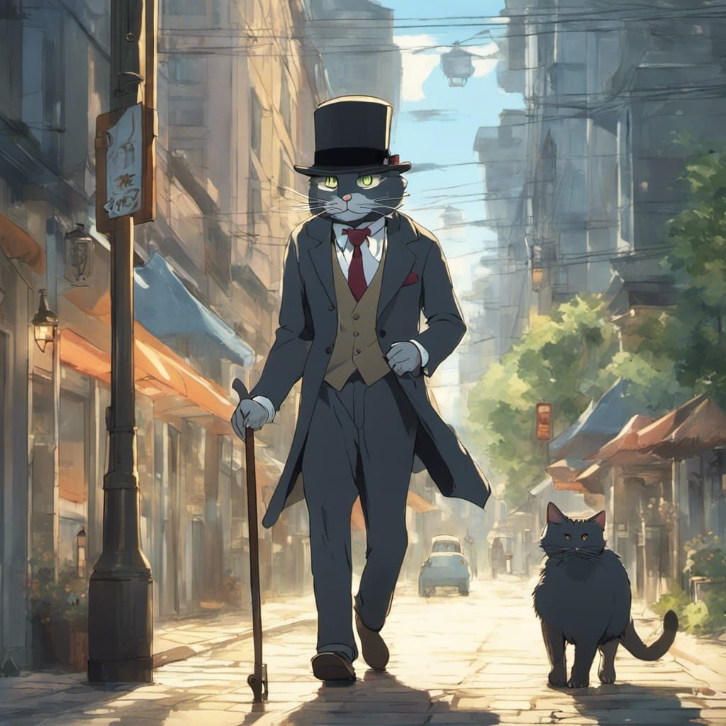 Gentleman Cat in City Street, Anime Key Visual