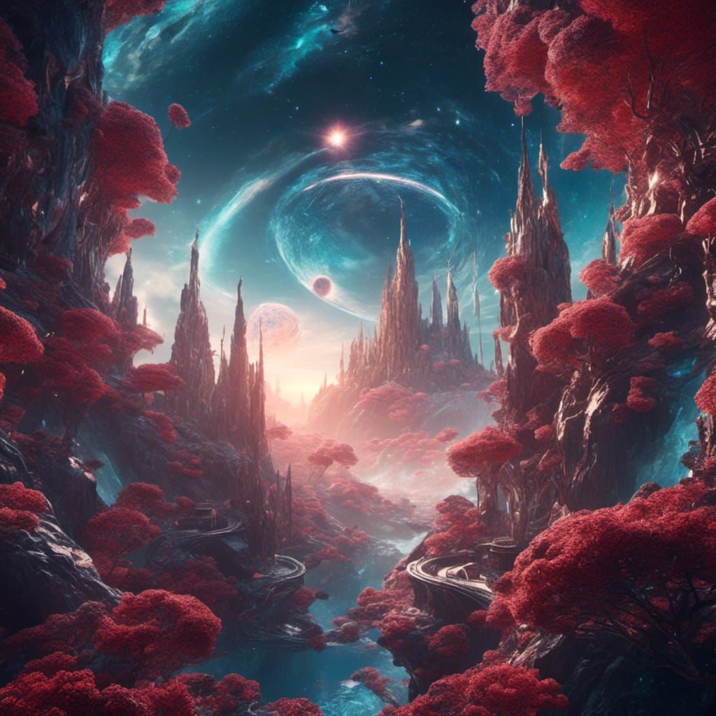 Fantastical Love in the Sky: Detailed Matte Painting