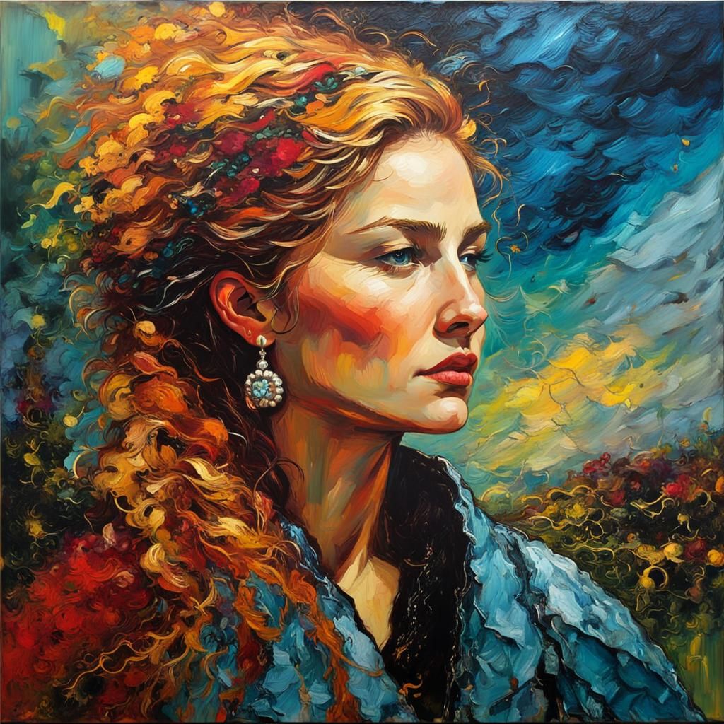 Encaustic Thunderstorm Painting with Impasto Brushwork