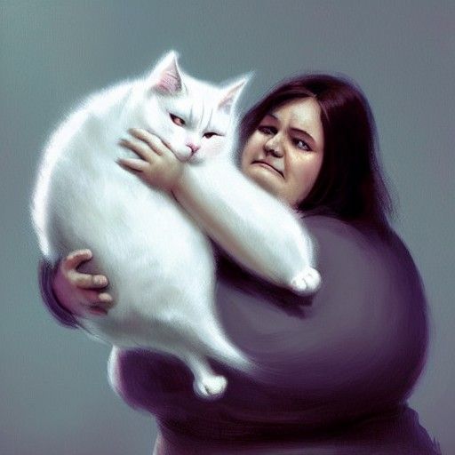 Sinister Portrait of Woman with Cat