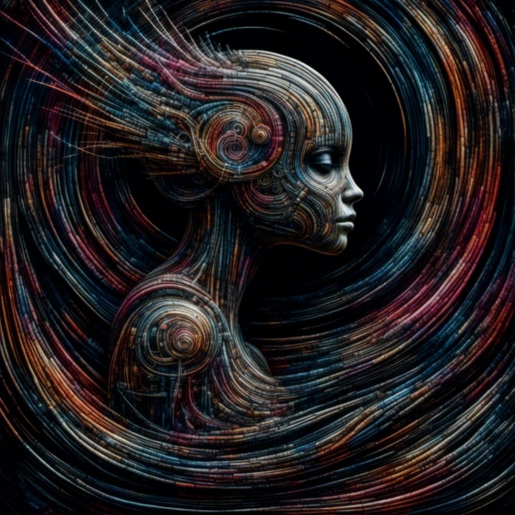 Abstract Alien Landscape with Iridescent Oily Sheen