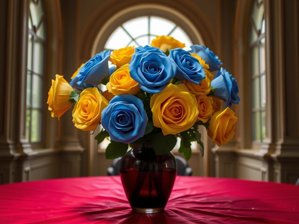 Blue and Yellow Roses
