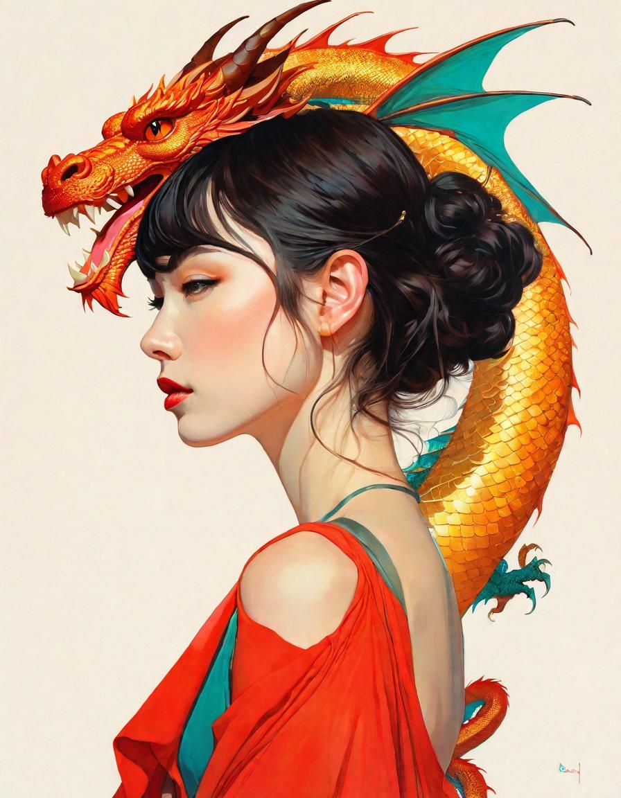 Detailed Dragon in Ghibli Anime Style