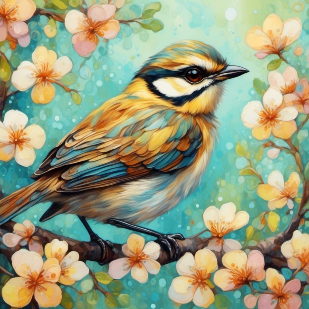 Photorealistic Bird in Spring with Jennifer Lommers Style