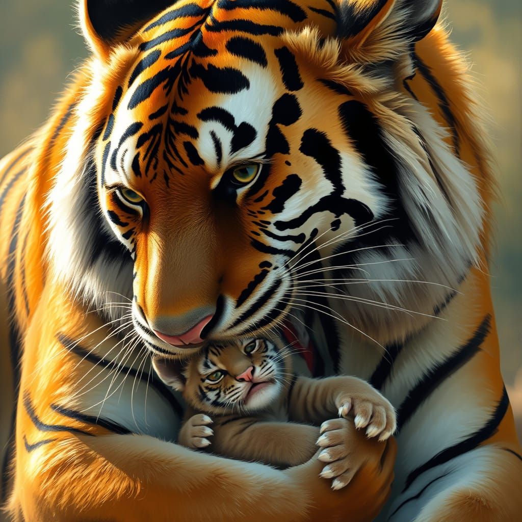 Motherly Love in Golden Light