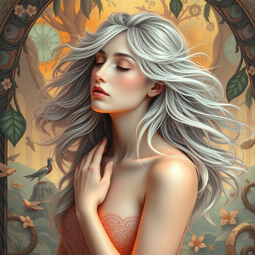 Ethereal Dreamscapes in Art Nouveau Style