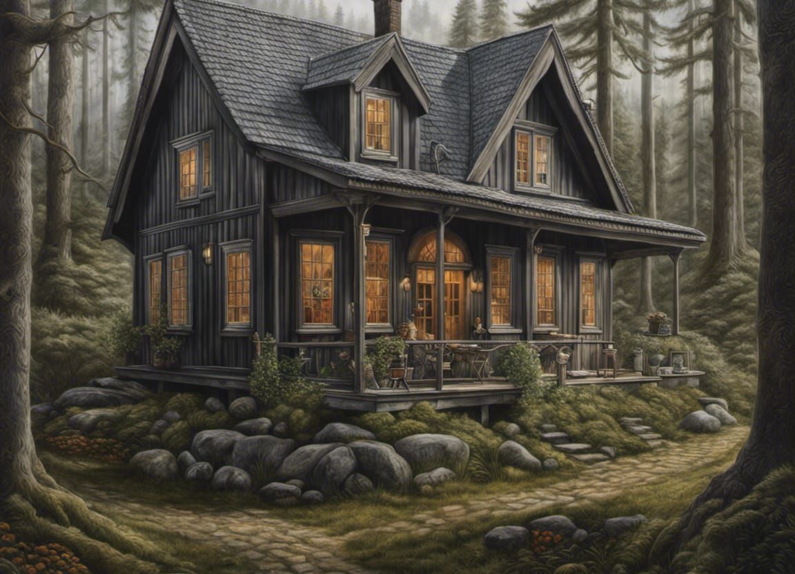 cabin on rocks