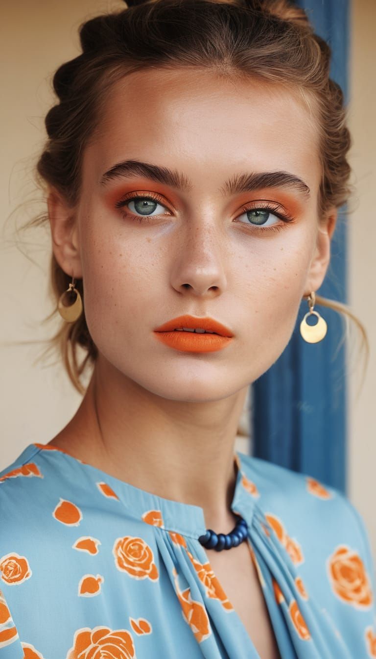 Vibrant Fashion Photography of Two Models in Geometric Patte...