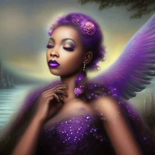 Gothic African-American purple fairy
