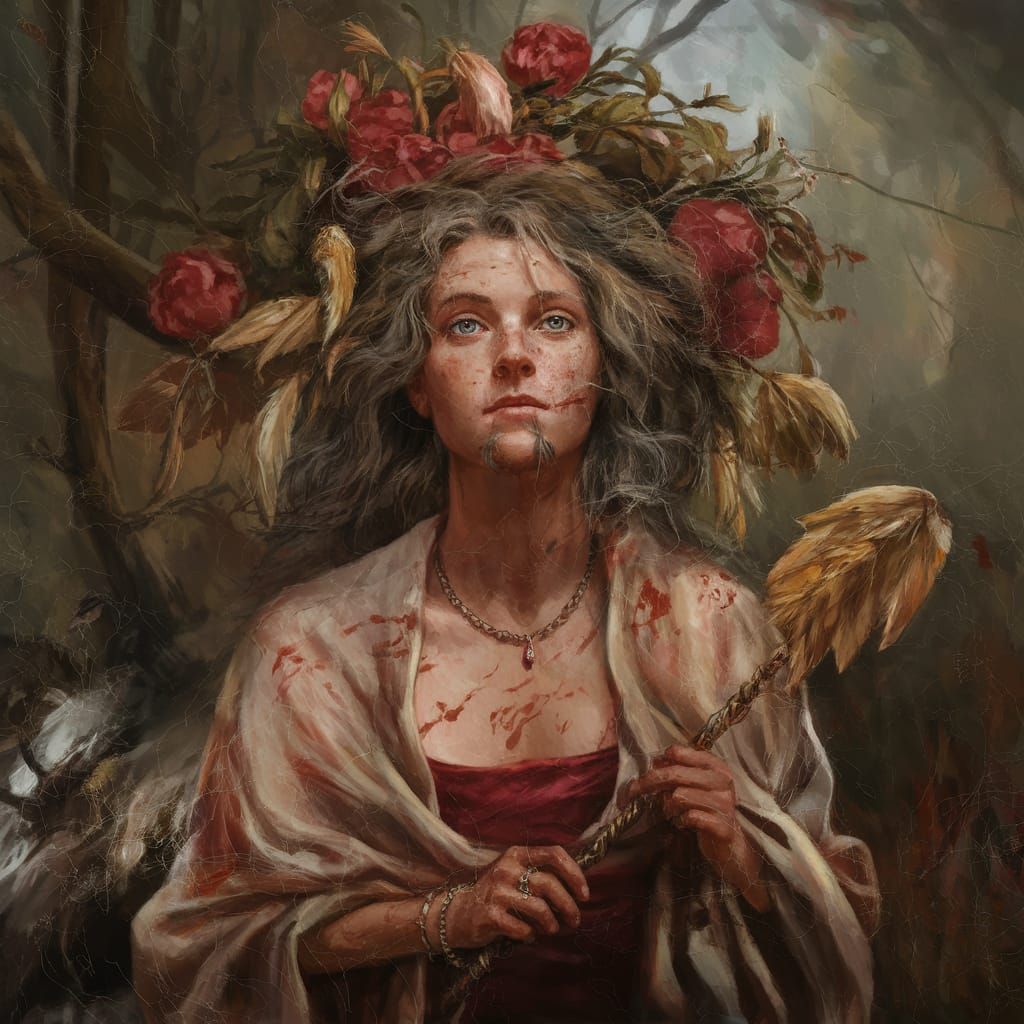 Ethereal Gothic Horror in Dark Watercolor Style