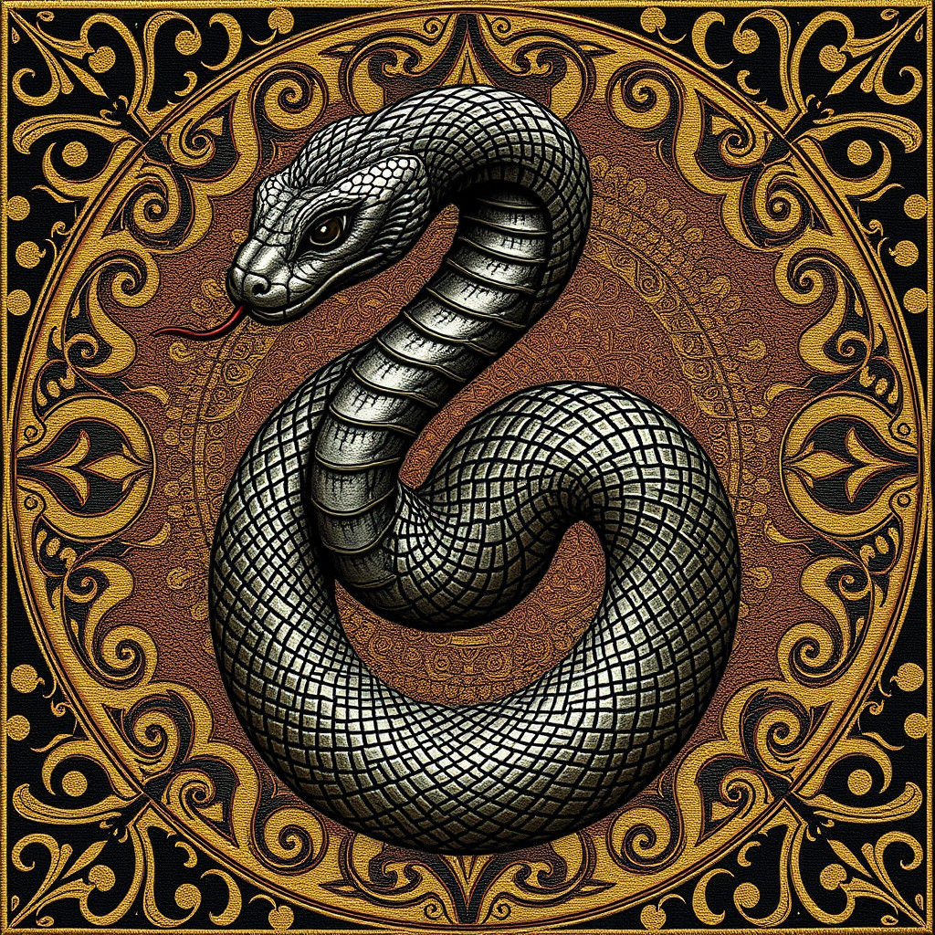 Art Deco Snake in Jewel Tones