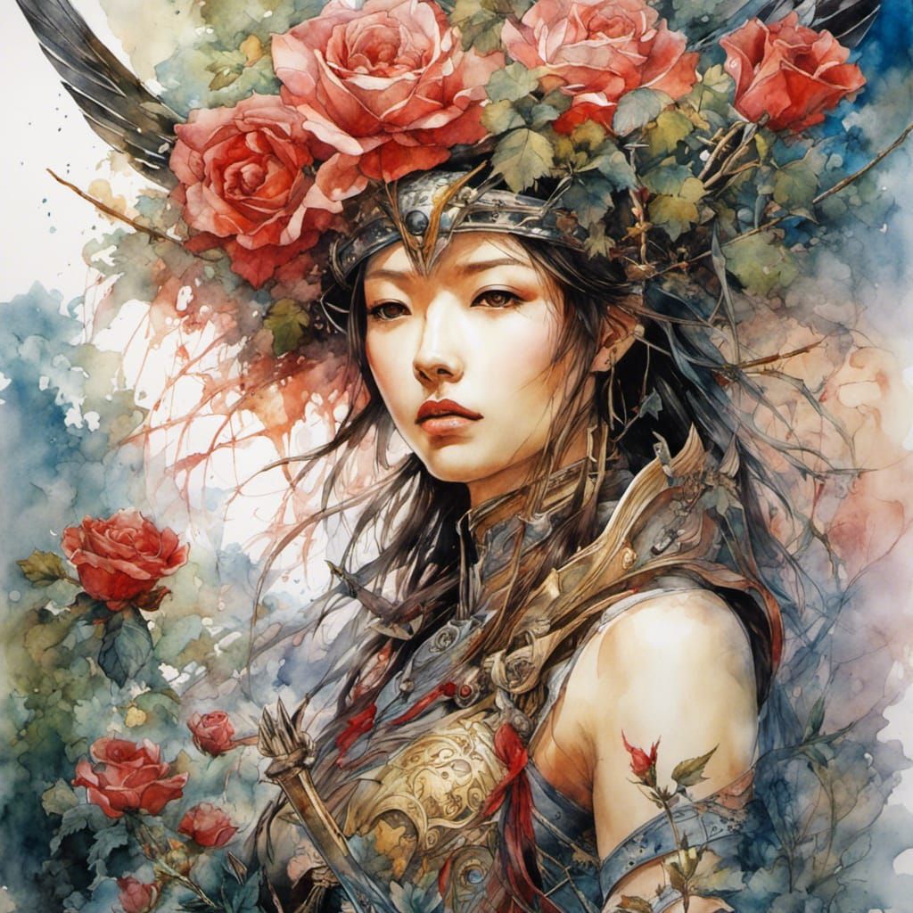 Rose Covered Warrior: A Watercolor Manga Masterpiece
