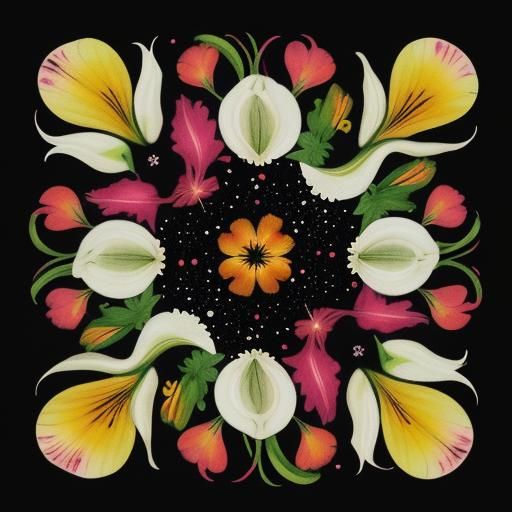 Colorful Calla Lilies in Surreal Illustration