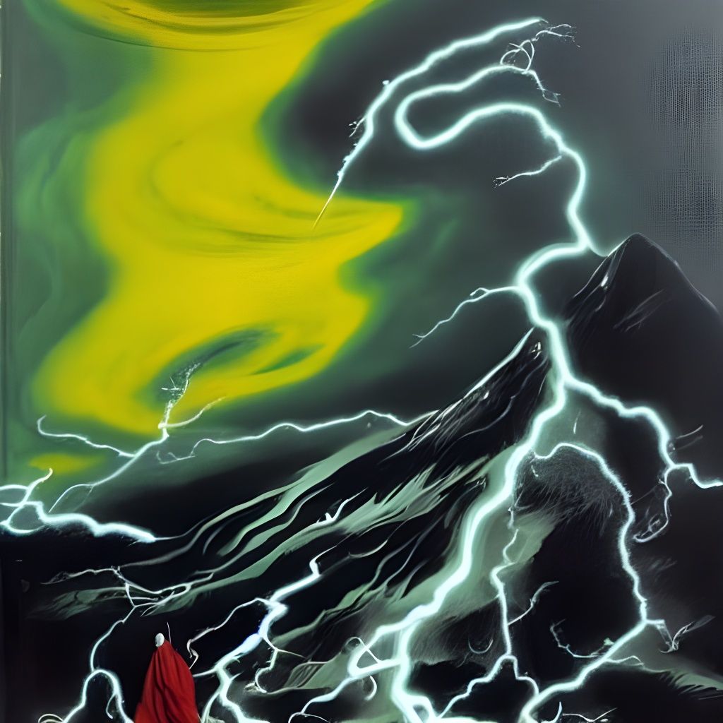 Dramatic Storm Over Tibet: Neo-Expressionist Artwork