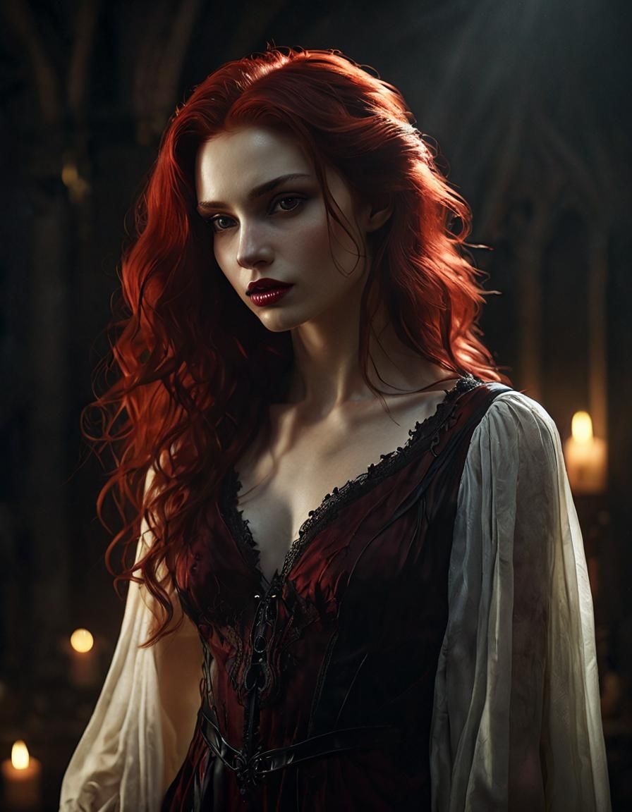 Powerful Vampire in Gothic Art Nouveau Style