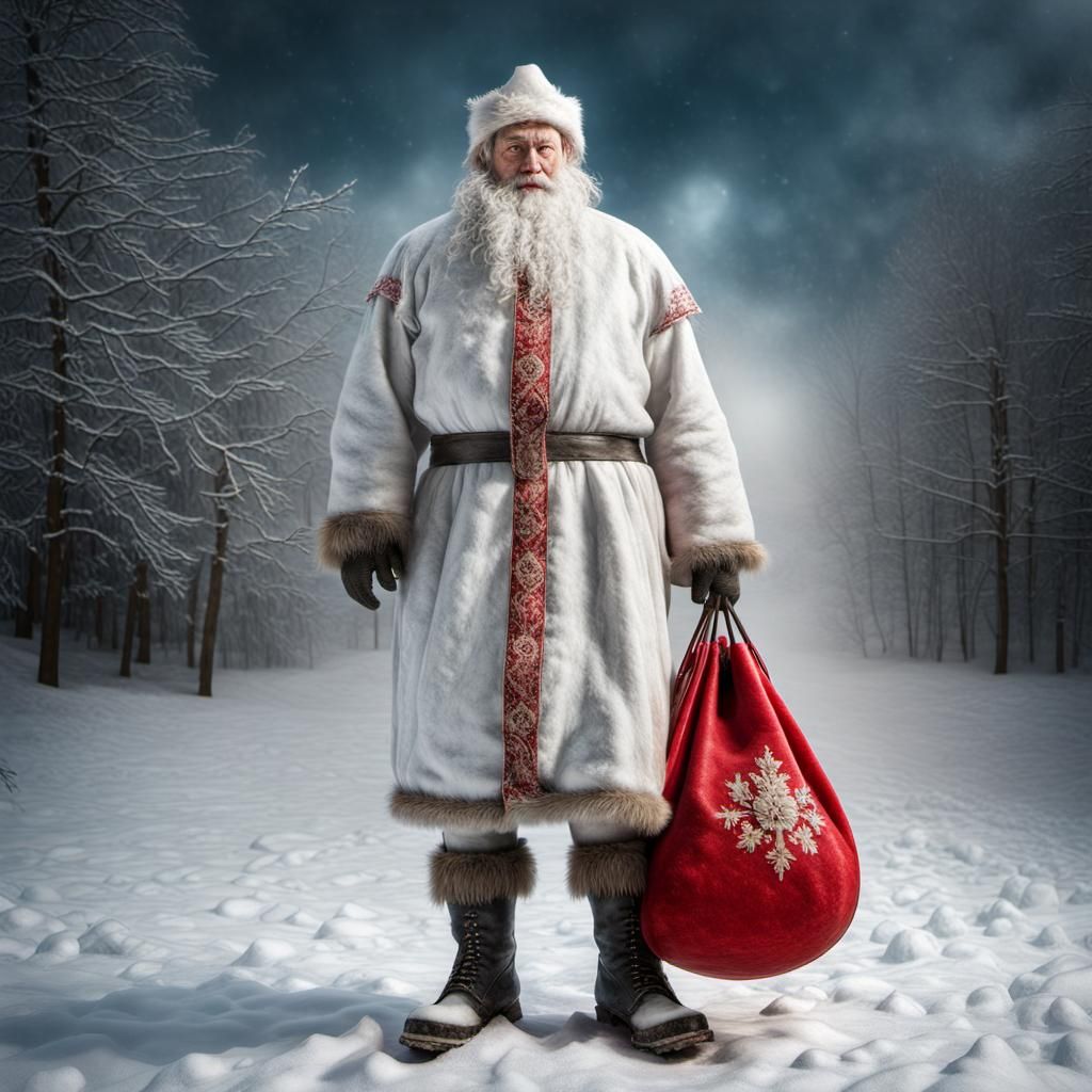 Hyper-Realistic Russian Father Frost on Old New Year's