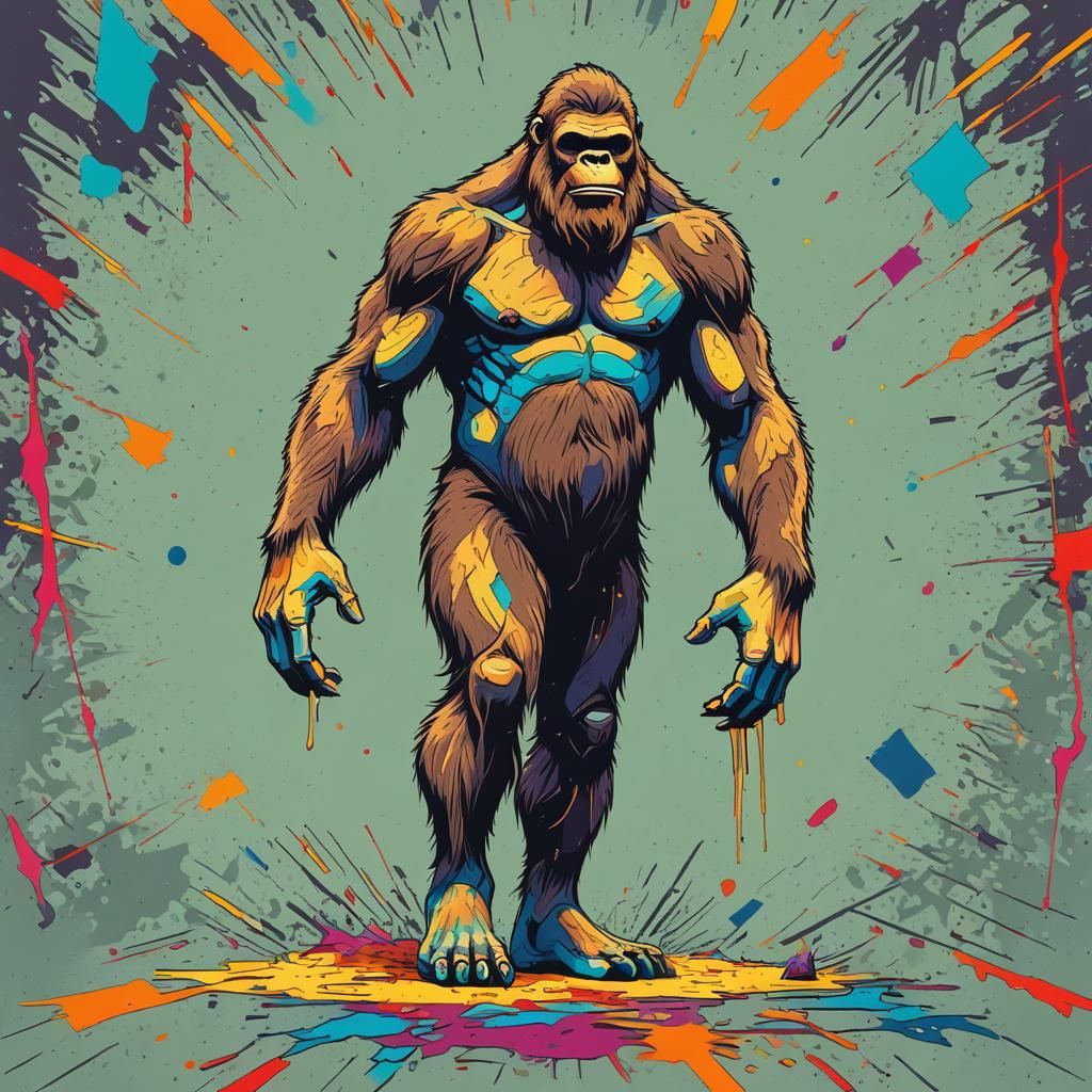 Bigfoot Leg Shaving: Pop Art Screen Print