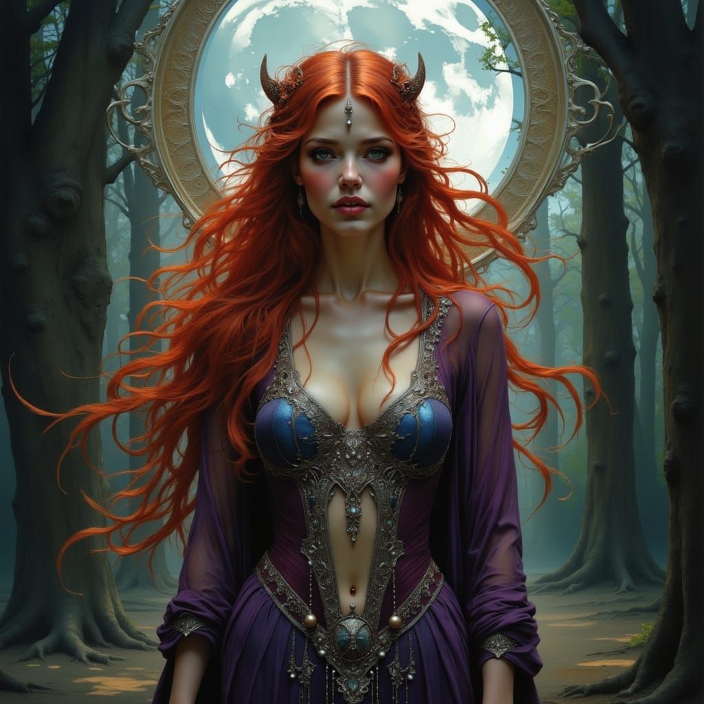 Regal Princess in Dark Fantasy Style