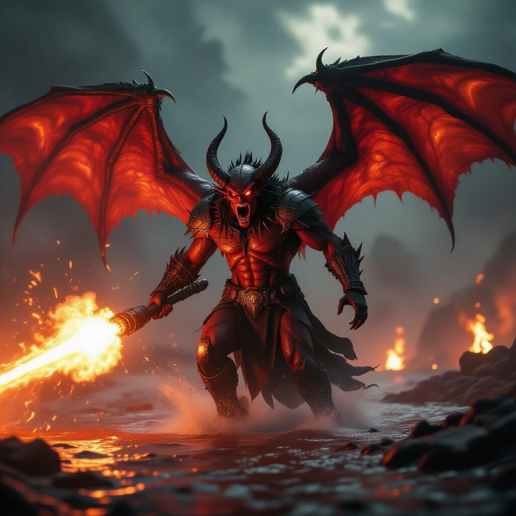 Demonic Alien Assaults Hell with Lightning Cannon